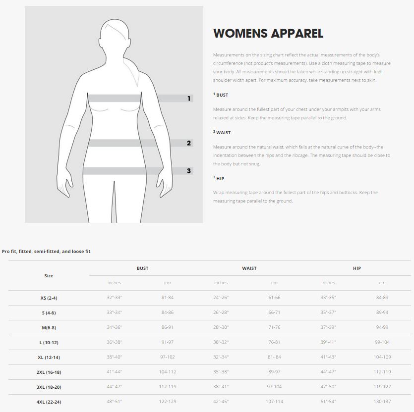Bontrager sizing chart