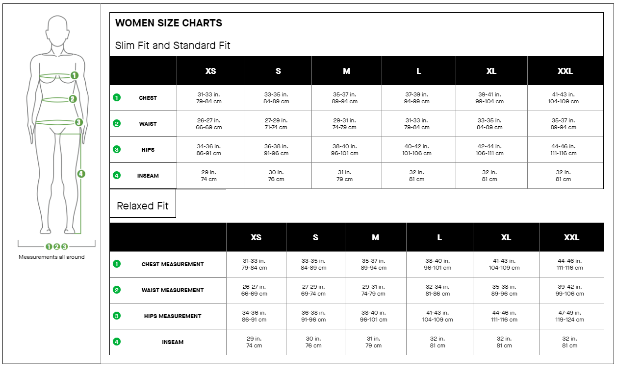 Louis Garneau women's sizing chart