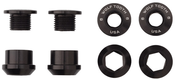 Wolf Tooth Components Set of 4 Chainring Bolts+Nuts For 1x Wolf Tooth Components Set of 4 Chainring Bolts+Nuts For 1x
