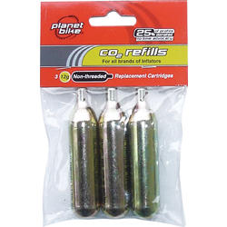 Planet Bike 12-Gram CO2 Cartridge 3-Pack (Unthreaded)